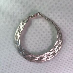 Silver Braided herring boned bracelet